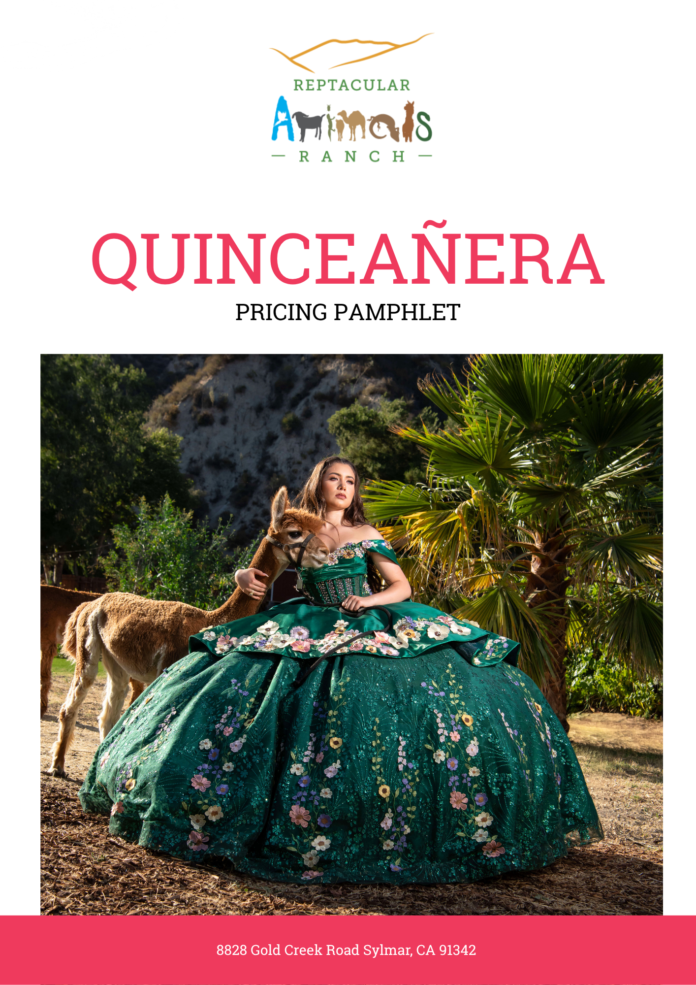 Reptacular Ranch Quinceañera Pricing Pamphlet cover